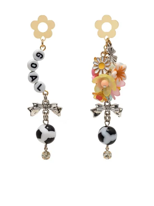 Boucles d'oreilles pendantes serties de perles brodées - Amir Slama - Modalova