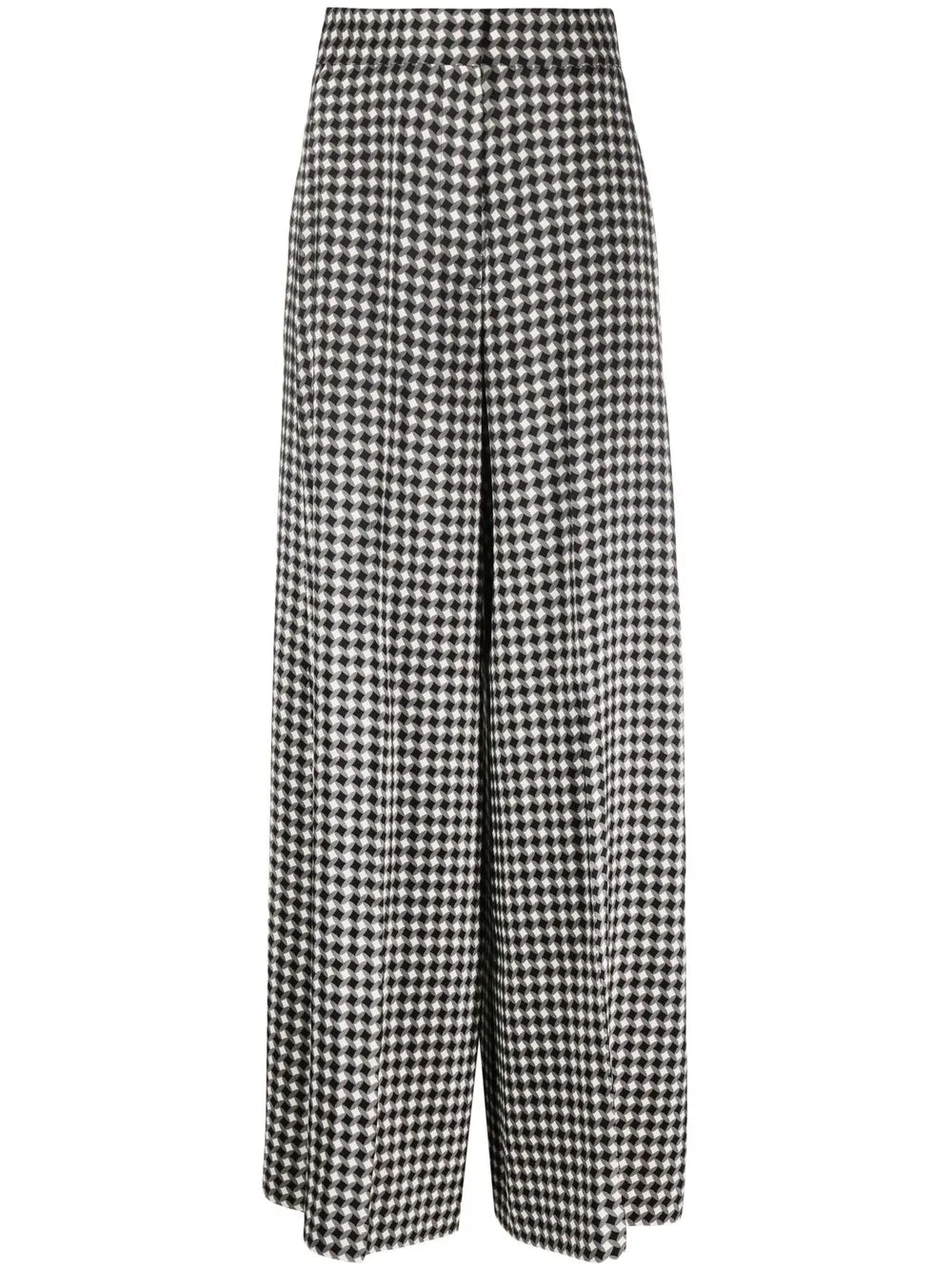 

JOSEPH geometric-print wide-leg trousers - Black