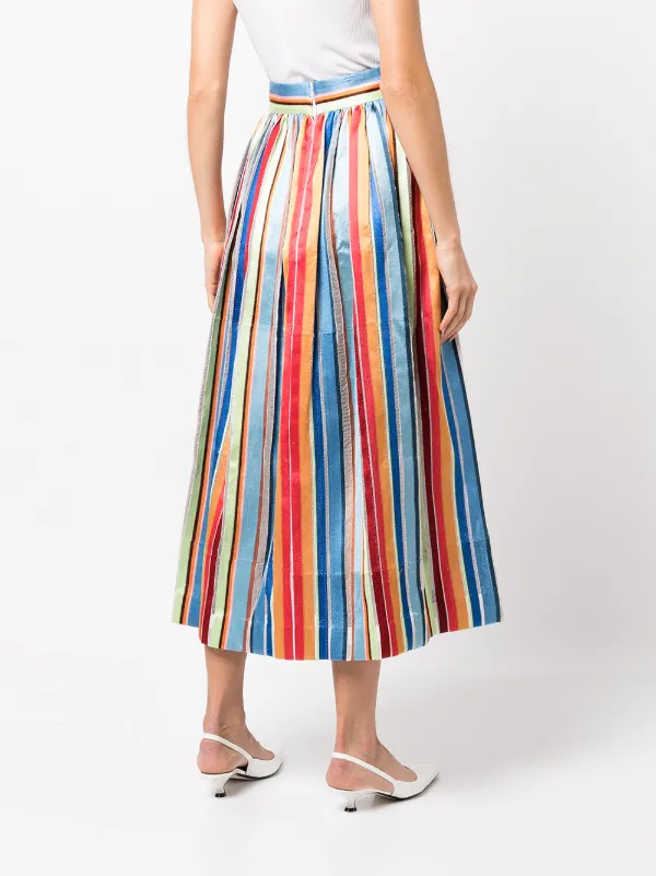 Embroidered 2025 striped skirt