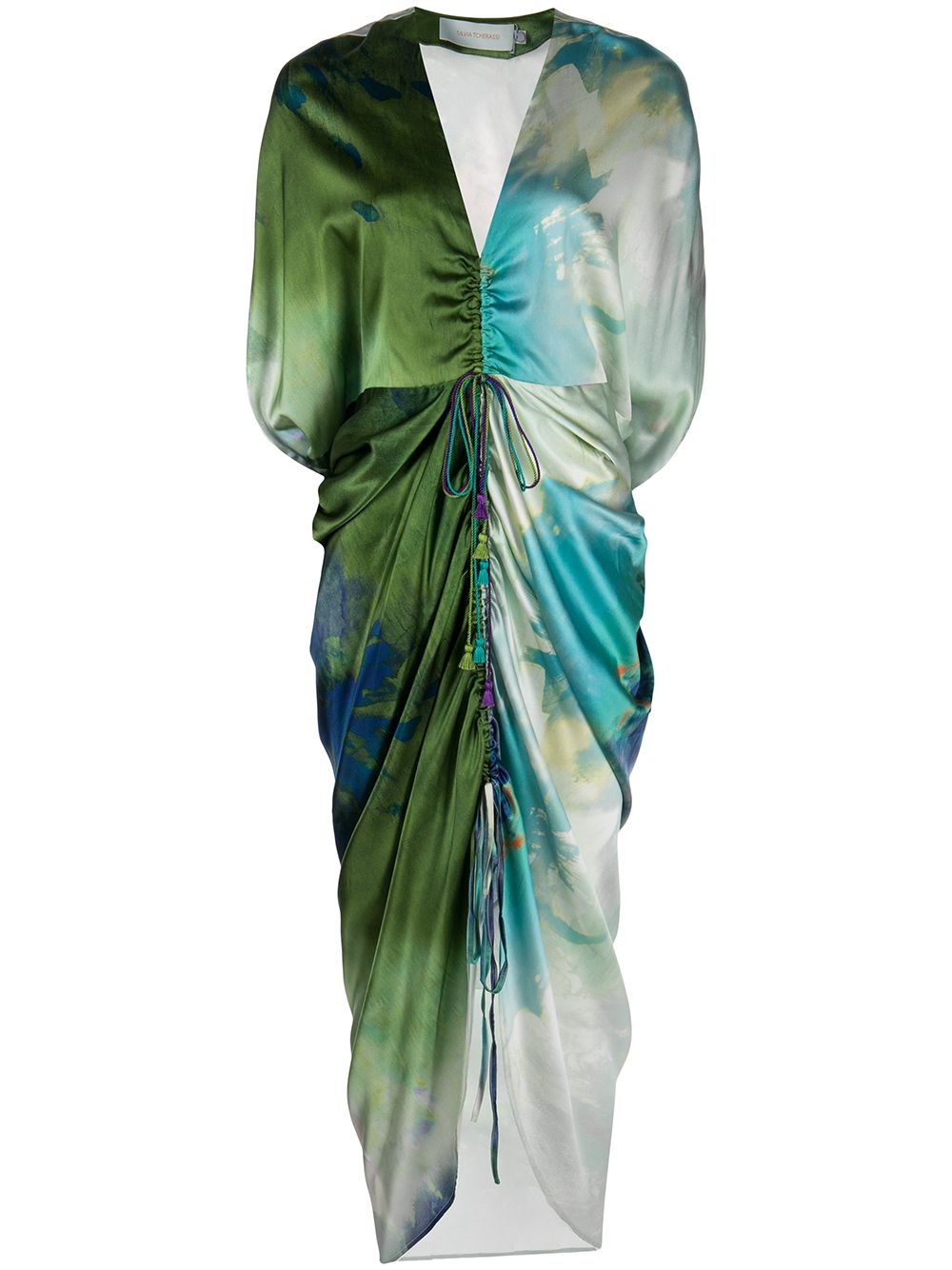 

Silvia Tcherassi Cloister floral-watercolour silk dress - Blue