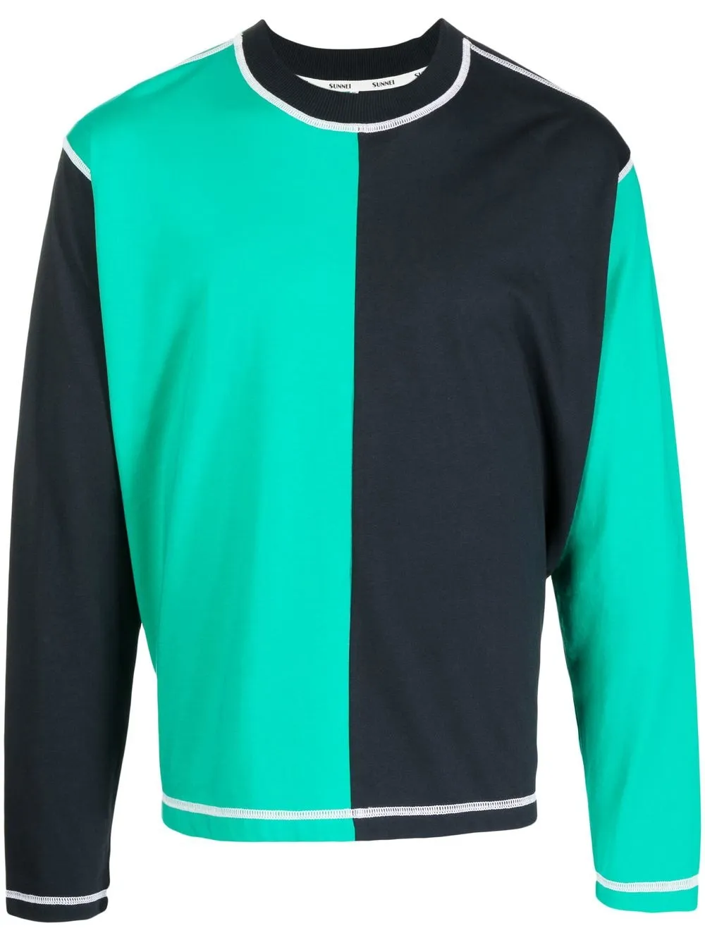 

Sunnei colour-block long-sleeve T-Shirt - Green