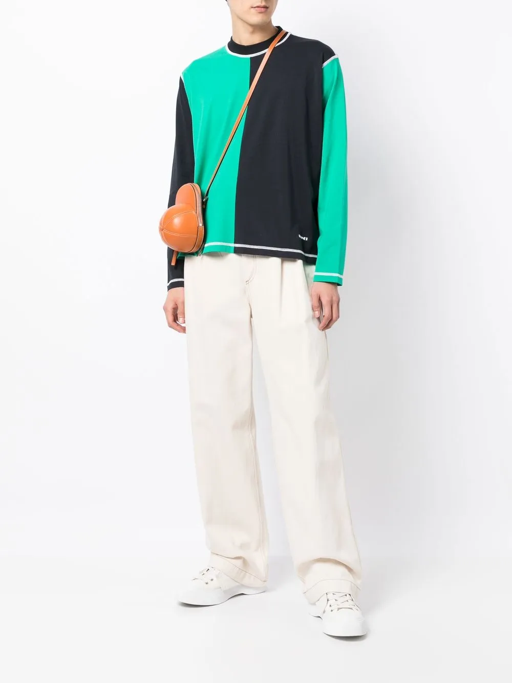 Sunnei T-shirt met colourblocking - Groen