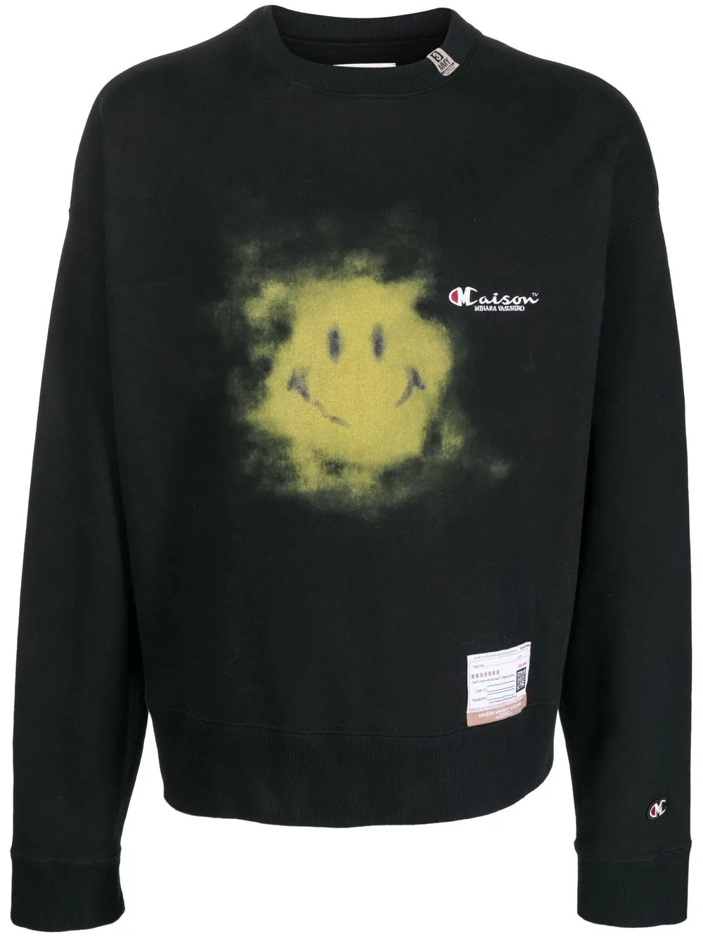Maison Mihara Yasuhiro suéter con motivo Smiley - Negro