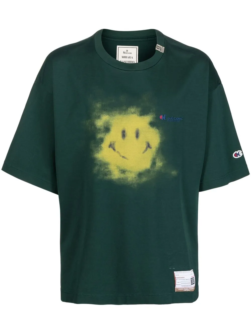 

Maison Mihara Yasuhiro playera con cuello redondo y logo - Verde