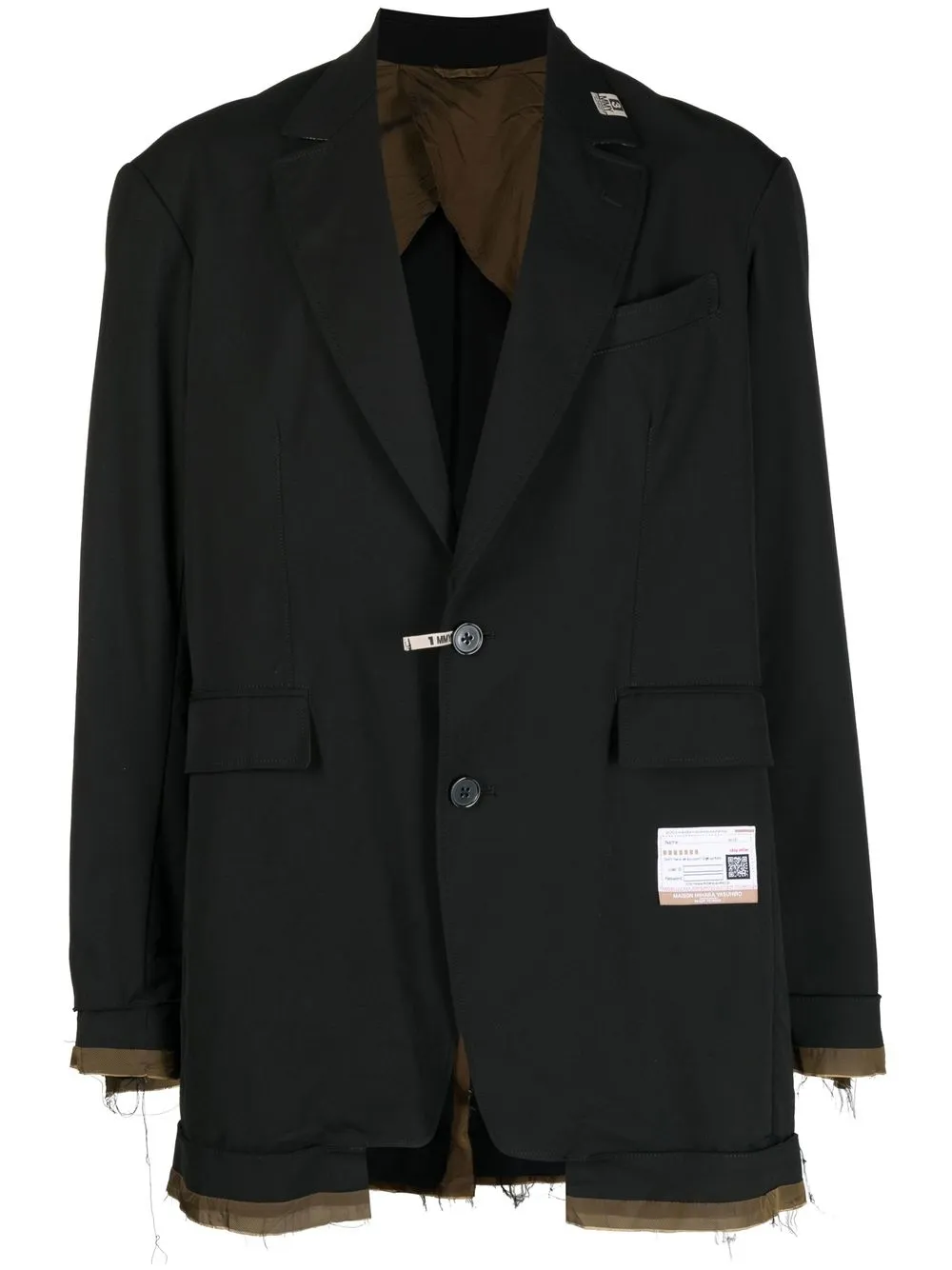 

Maison Mihara Yasuhiro blazer deconstruido con parche del logo - Negro