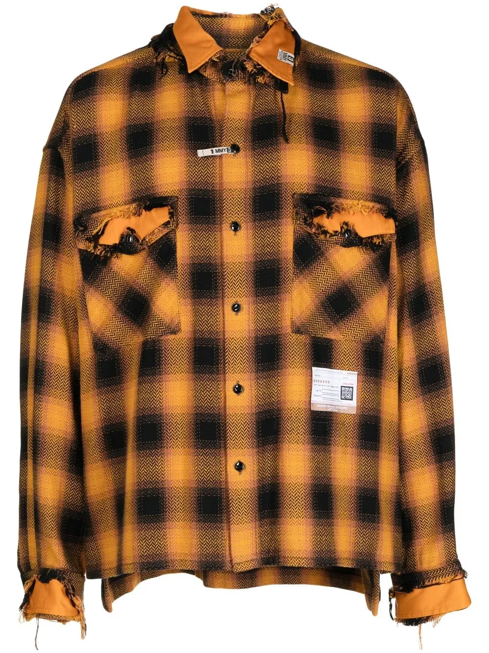 

Maison Mihara Yasuhiro camisa con motivo pied de poule - Amarillo