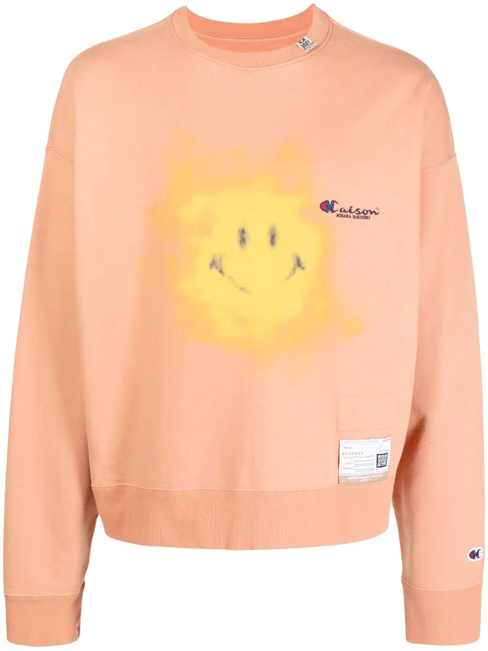 

Maison Mihara Yasuhiro suéter con motivo Smiley - Naranja