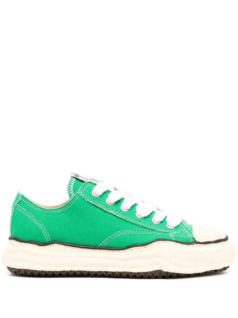 

Maison Mihara Yasuhiro tenis bajos con agujetas - Verde
