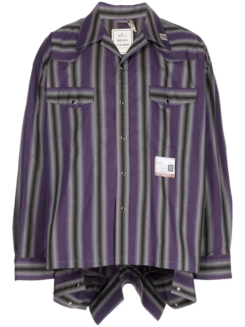 

Maison Mihara Yasuhiro striped long-sleeve shirt - Purple
