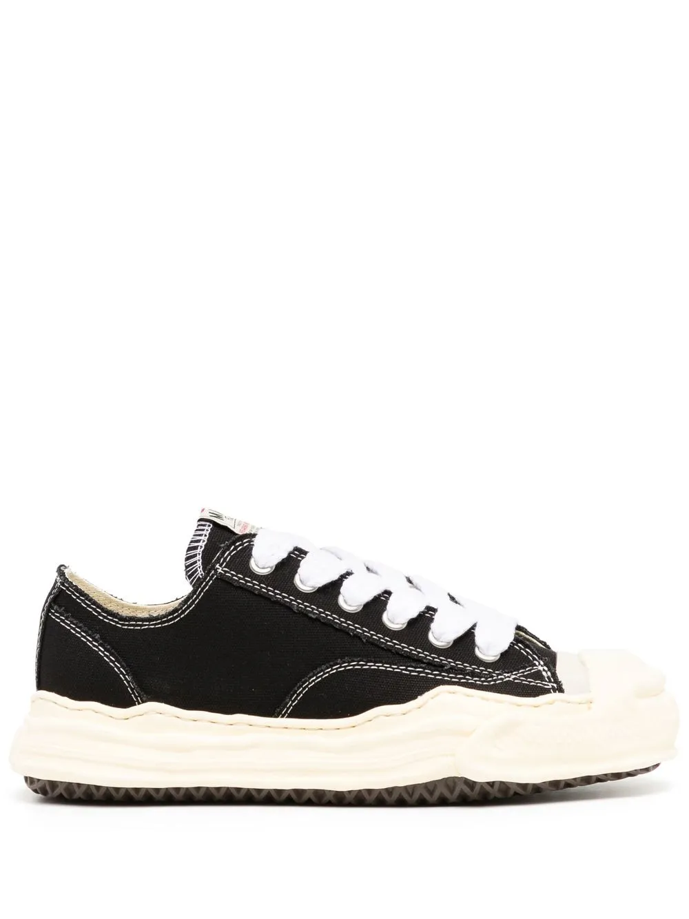 

Maison Mihara Yasuhiro tenis bajos con agujetas - Negro