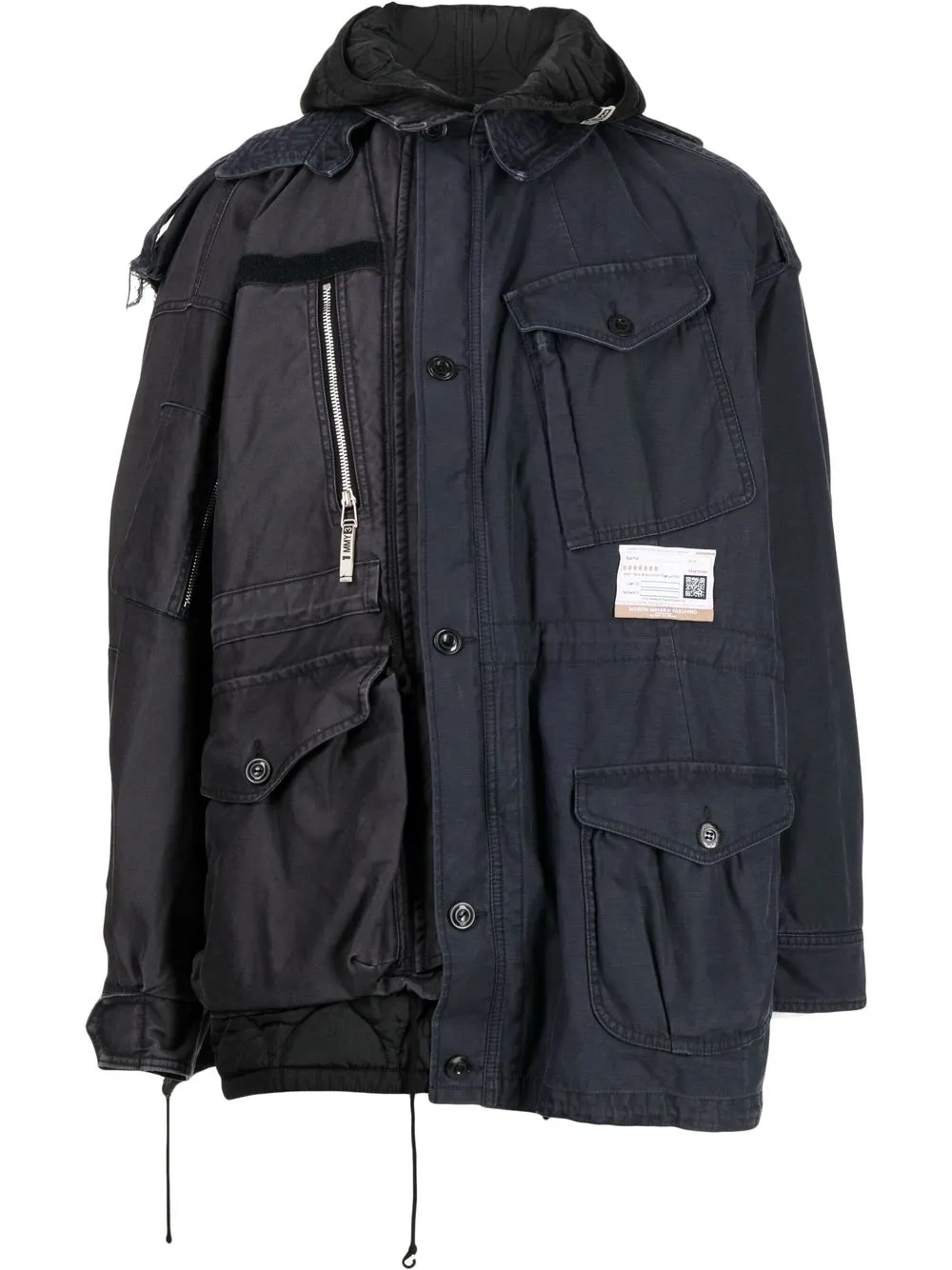 

Maison Mihara Yasuhiro chamarra con capucha y parche del logo - Azul
