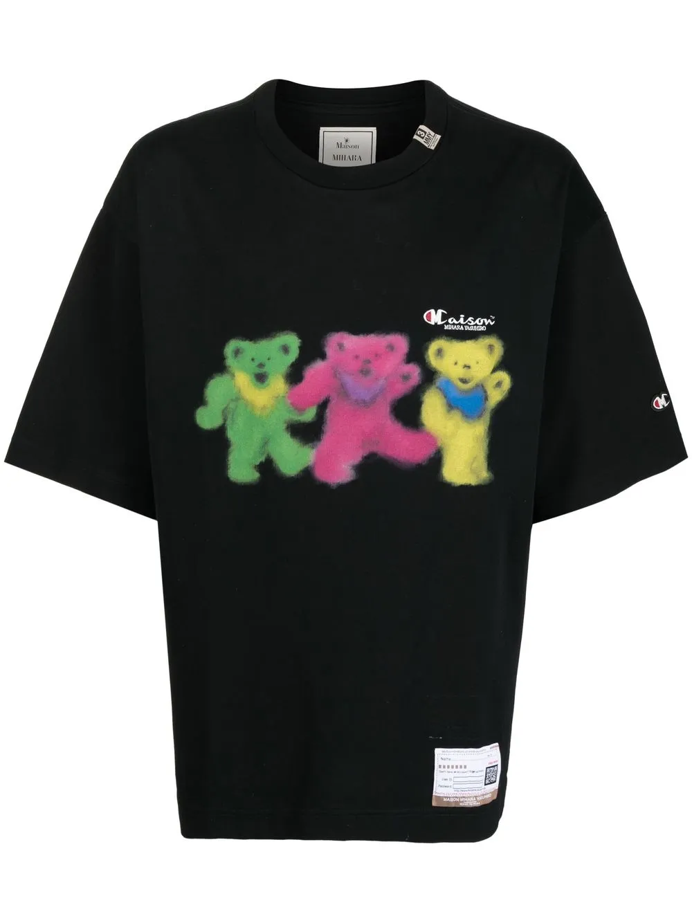 

Maison Mihara Yasuhiro playera con estampado gráfico - Negro