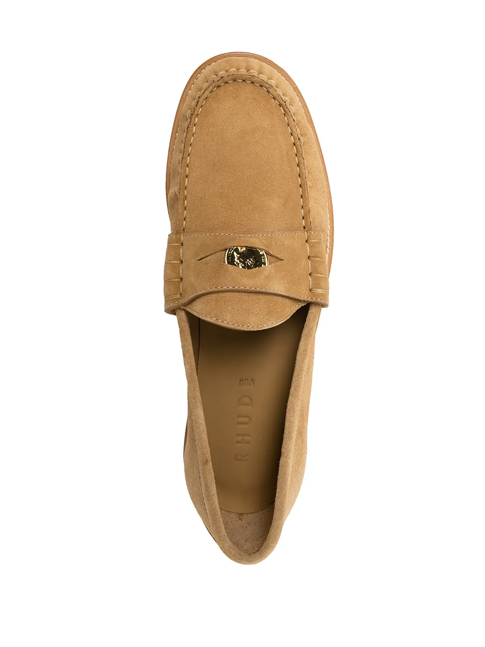 RHUDE Loafers met penny-detail Bruin