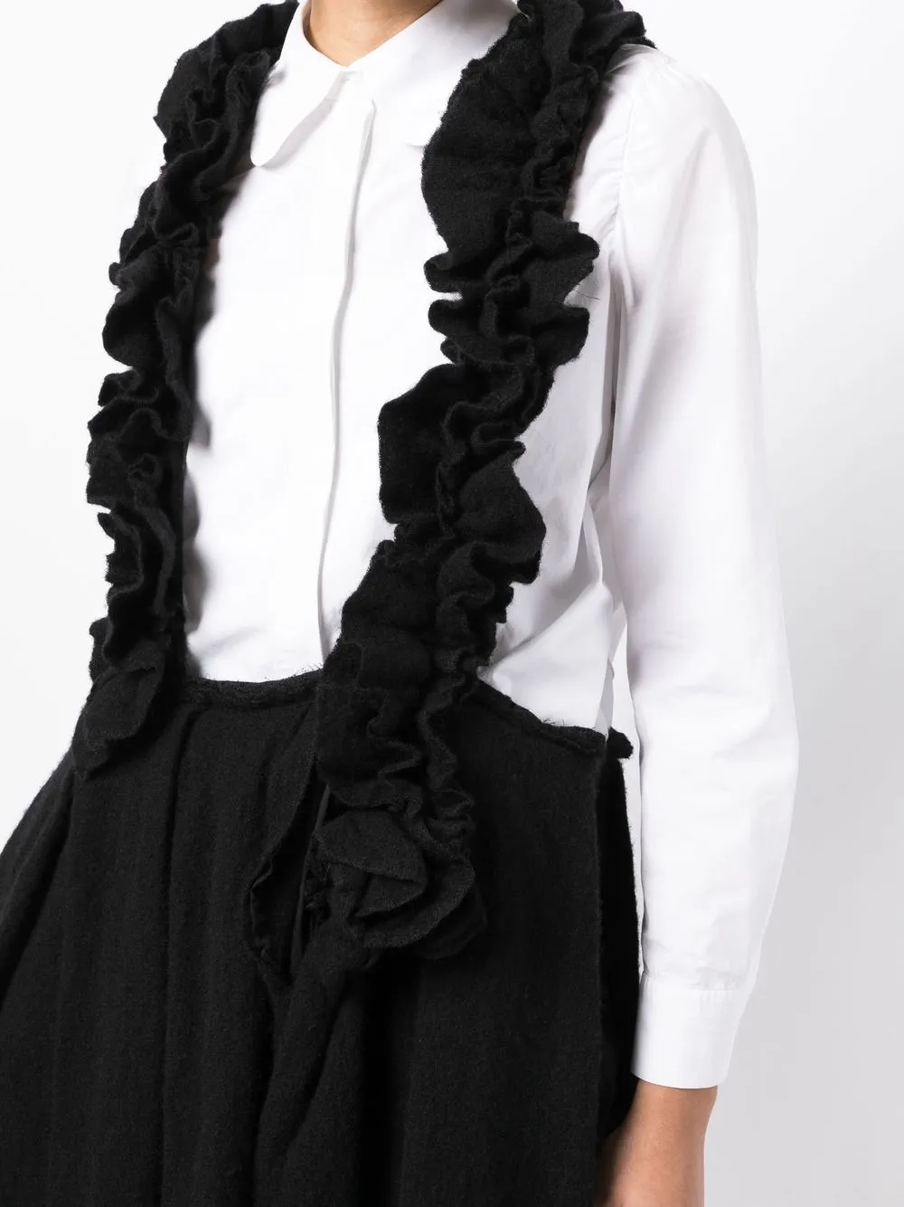 Shop Comme Des Garçons Comme Des Garçons Ruffle-trim Pinafore Dress In Black