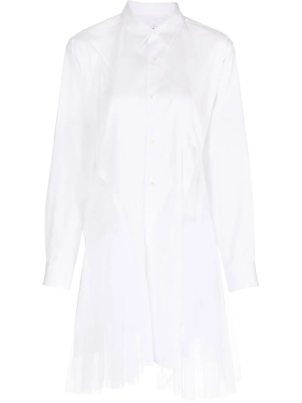 

Comme Des Garçons Comme Des Garçons camisa oversize con panel de tul - Blanco