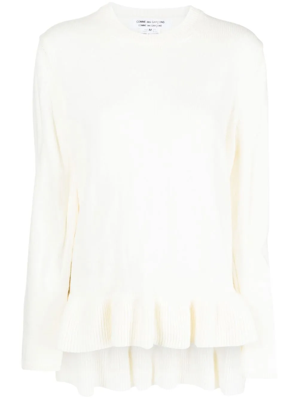 

Comme Des Garçons Comme Des Garçons top tejido con dobladillo peplum - Blanco