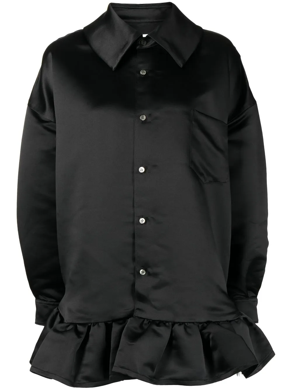 

Comme Des Garçons Girl camisa manga larga con volantes - Negro