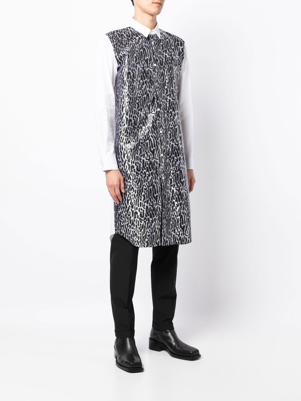 Comme des Garcons Homme Plus longline leopard-print shirt Men