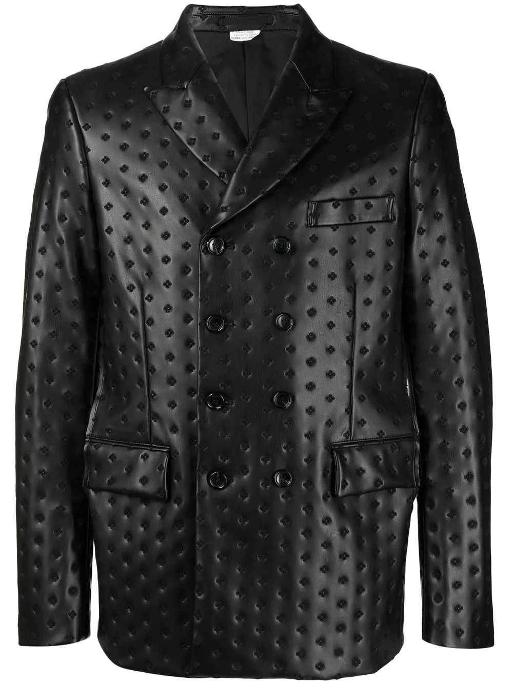 

Comme Des Garçons Homme Plus embossed double-breasted faux leather blazer - Black