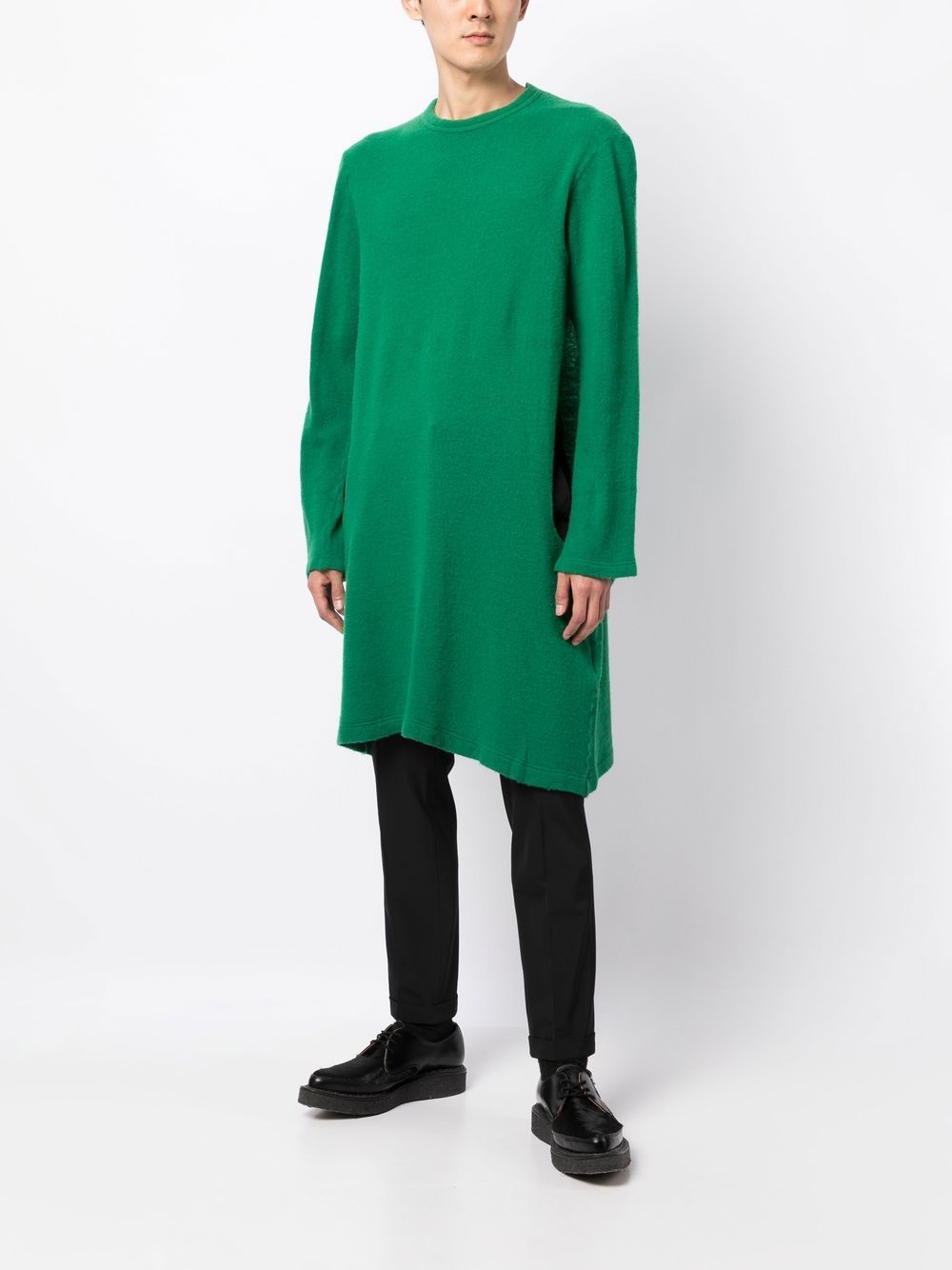 Comme Des Garçons Homme Plus Trui met split - Groen