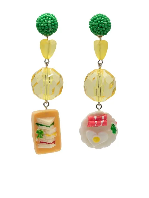 Boucles d'oreilles pendantes serties de perles brodées - Amir Slama - Modalova