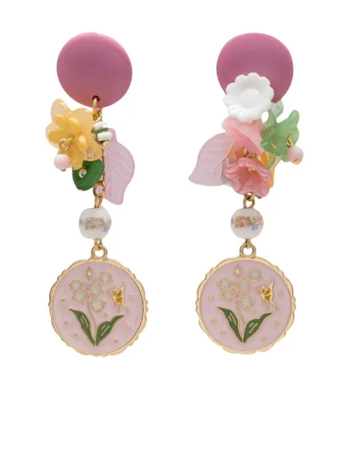 Amir Slama floral-appliqué drop earrings