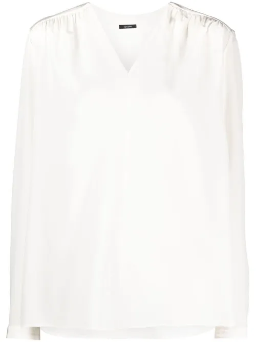 Blouse en soie à col v - JOSEPH - Modalova