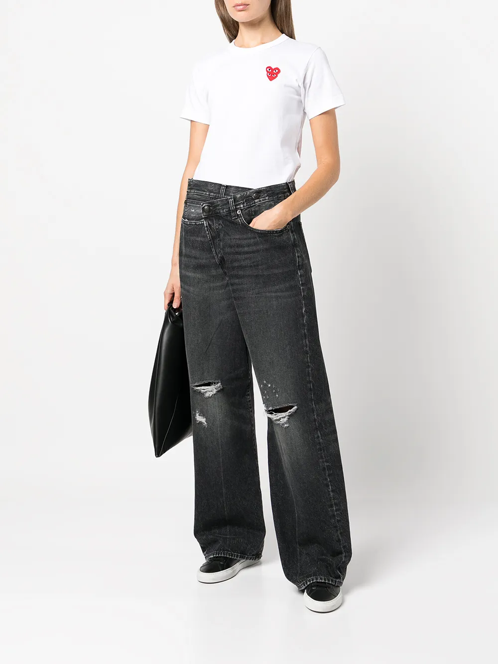 Comme Des Garçons T-shirt met logopatch - Wit