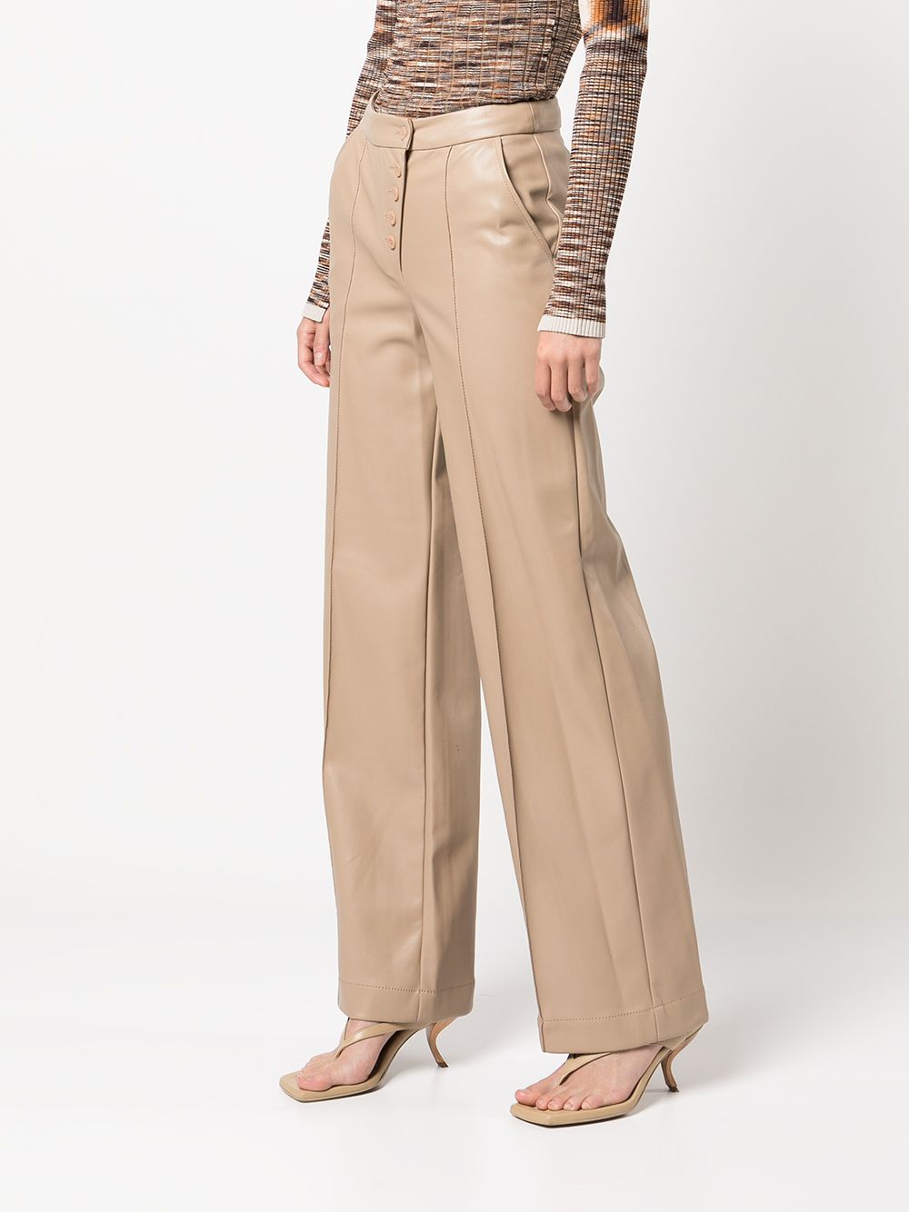 Shop Jonathan Simkhai Four-pocket Buttoned Straight Trousers In Nutmeg
