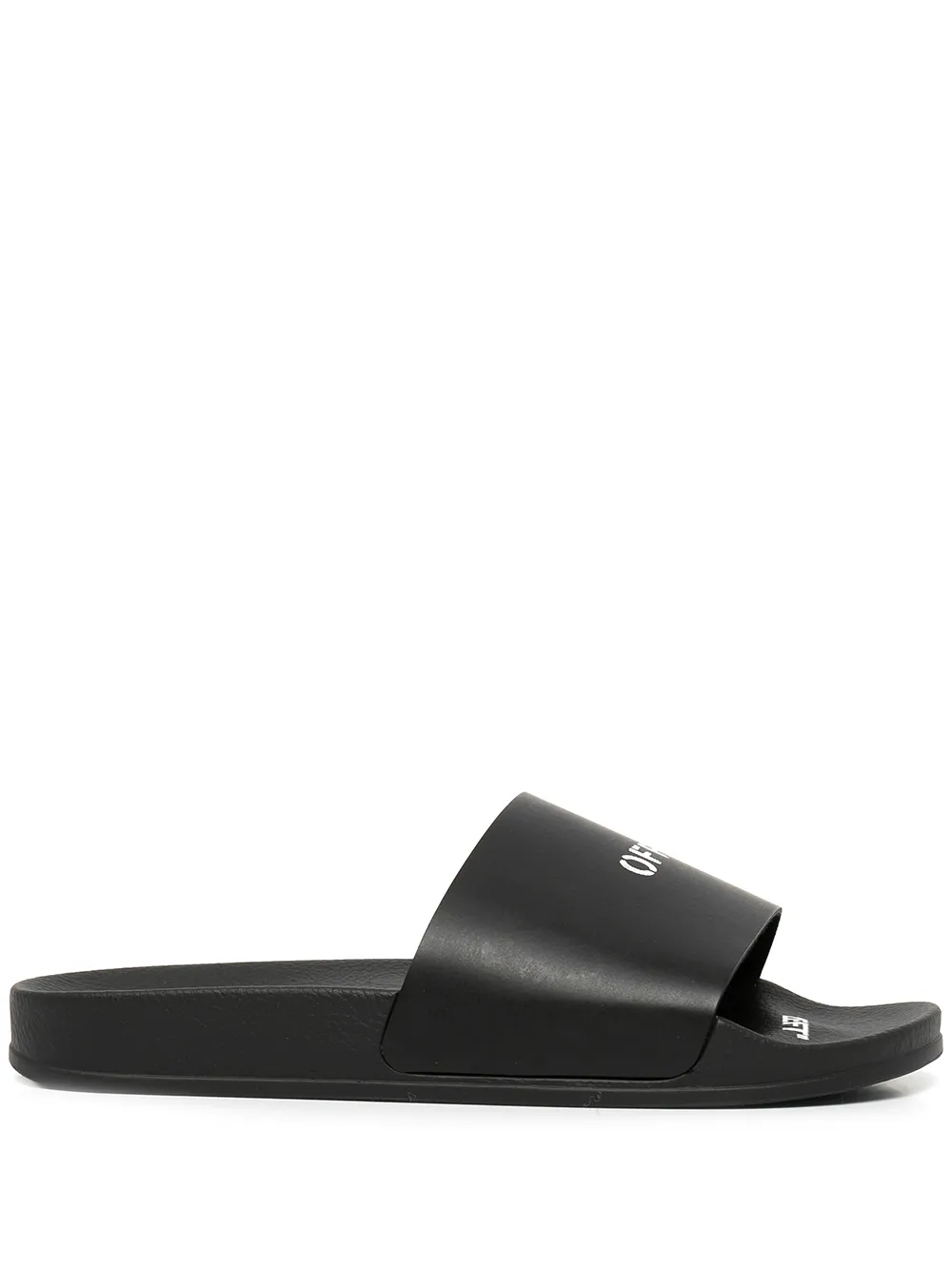 

Off-White logo-print flat slides - Black