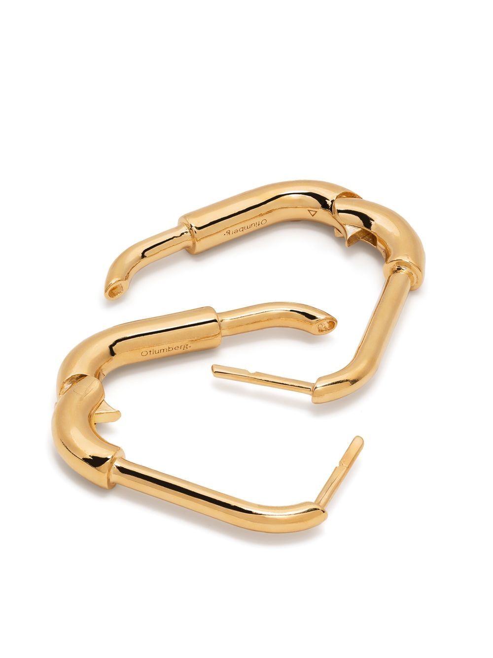 Shop Otiumberg Large Staple Hoop Earrings In Gold