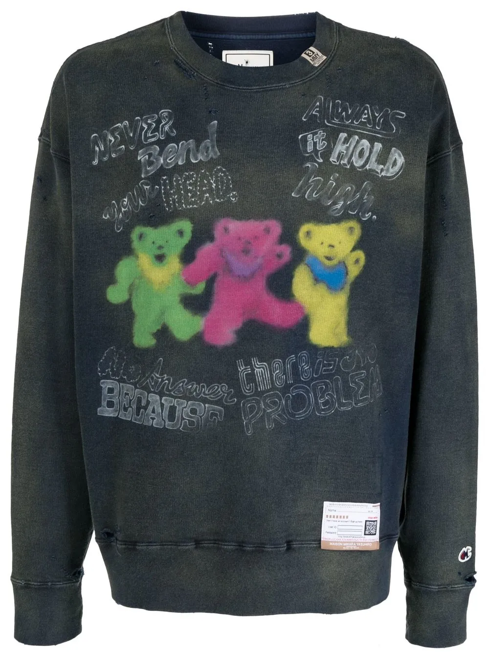 

Maison Mihara Yasuhiro graphic-print crew-neck sweatshirt - Blue