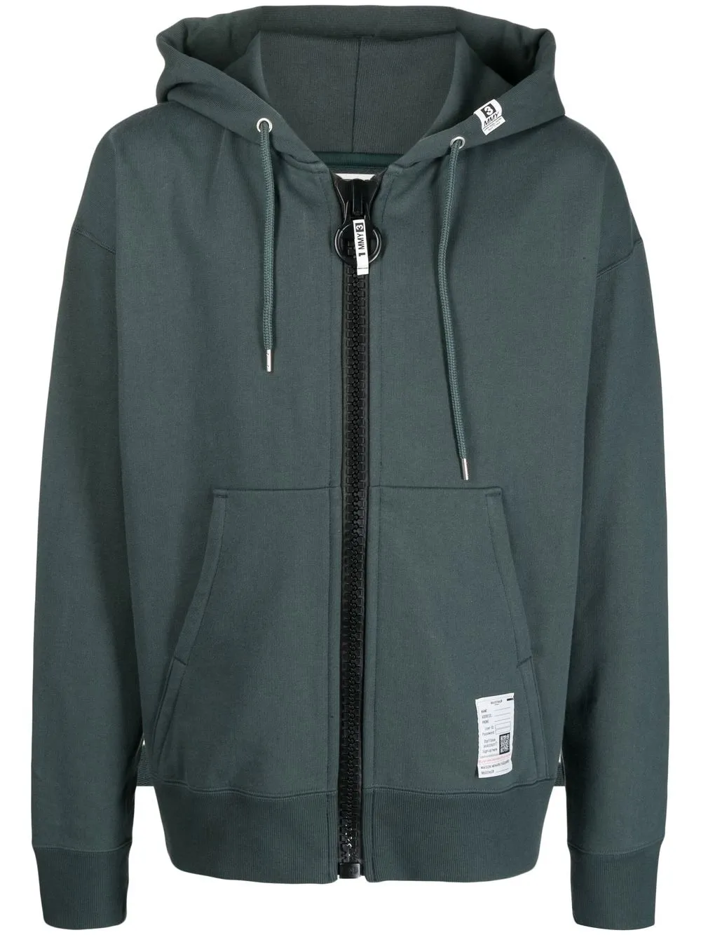 

Maison Mihara Yasuhiro hoodie con cierre y parche del logo - Verde