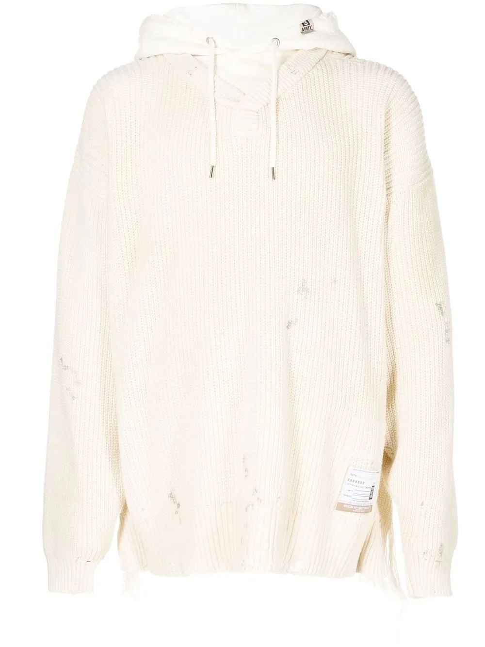

Maison Mihara Yasuhiro hoodie efecto envejecido - Neutro