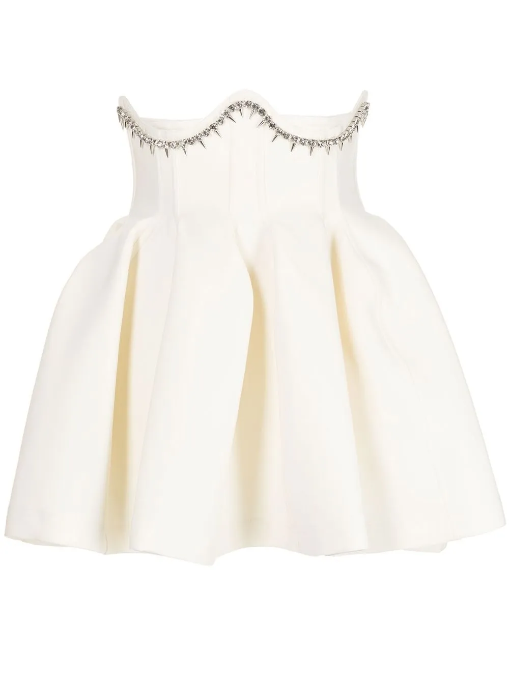 

AREA corset-waist mini skirt - White