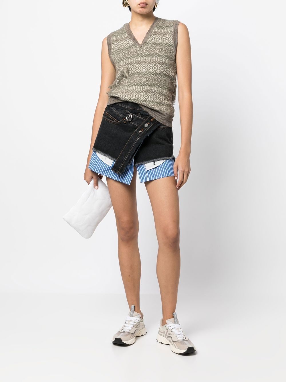 MERYLL ROGGE Asymmetric Layered Denim Mini Skirt - Farfetch