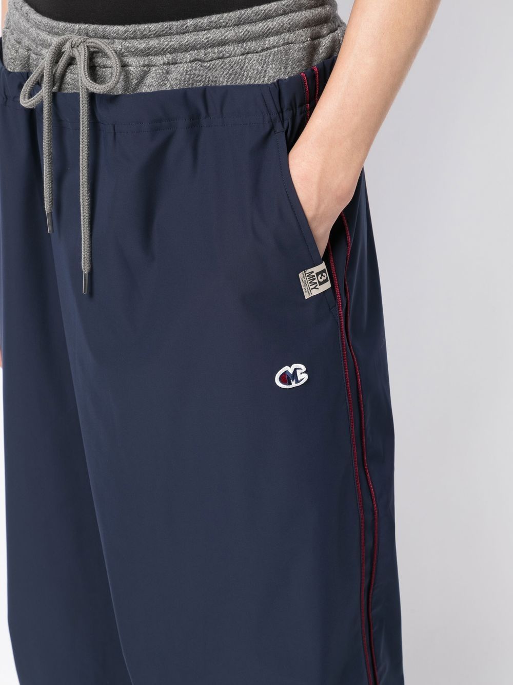 Shop Miharayasuhiro Straight-leg Track Pants In Blue