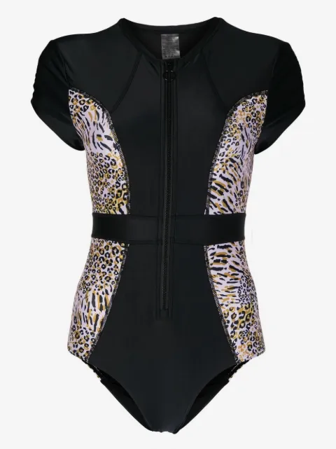 Duskii leopard-print cap-sleeve spring suit