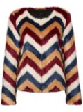 Unreal Fur Frequency zigzag faux-fur jacket - Multicolour