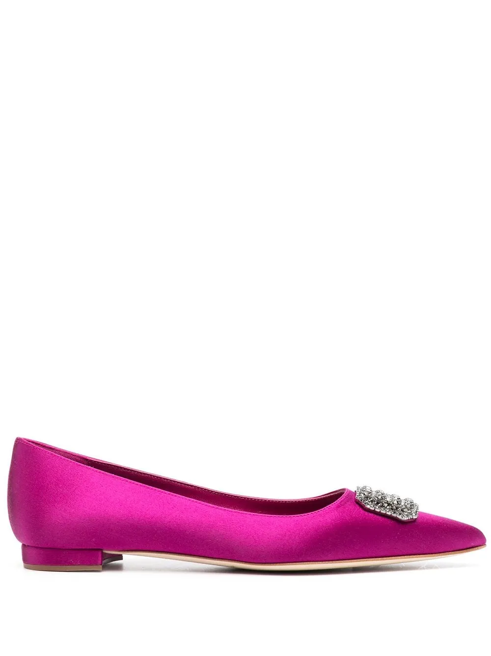 

Manolo Blahnik flats Hangisi con apliques de cristal - Rosado