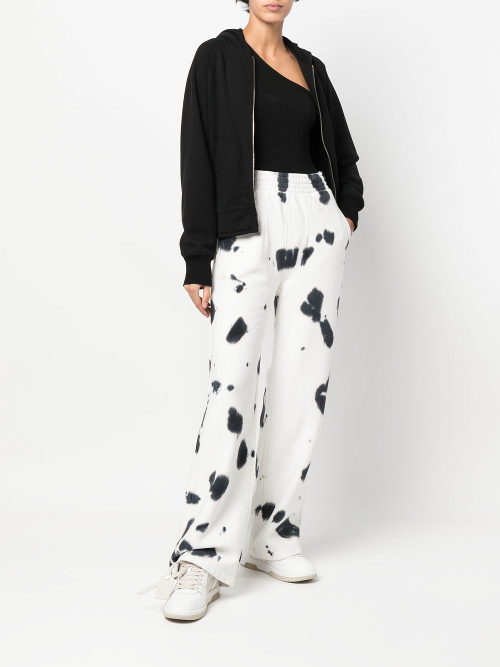 cow print wide leg jeans