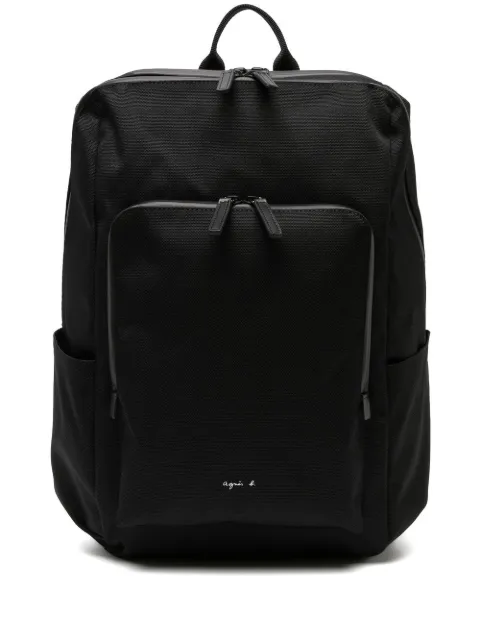 agnès b.  logo-print zip-up backpack