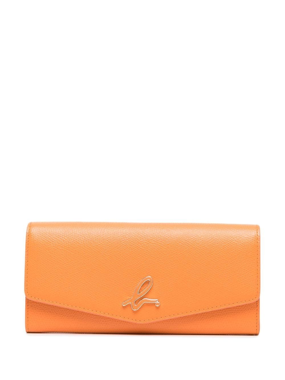 

agnès b. grained-effect foldover wallet - Orange