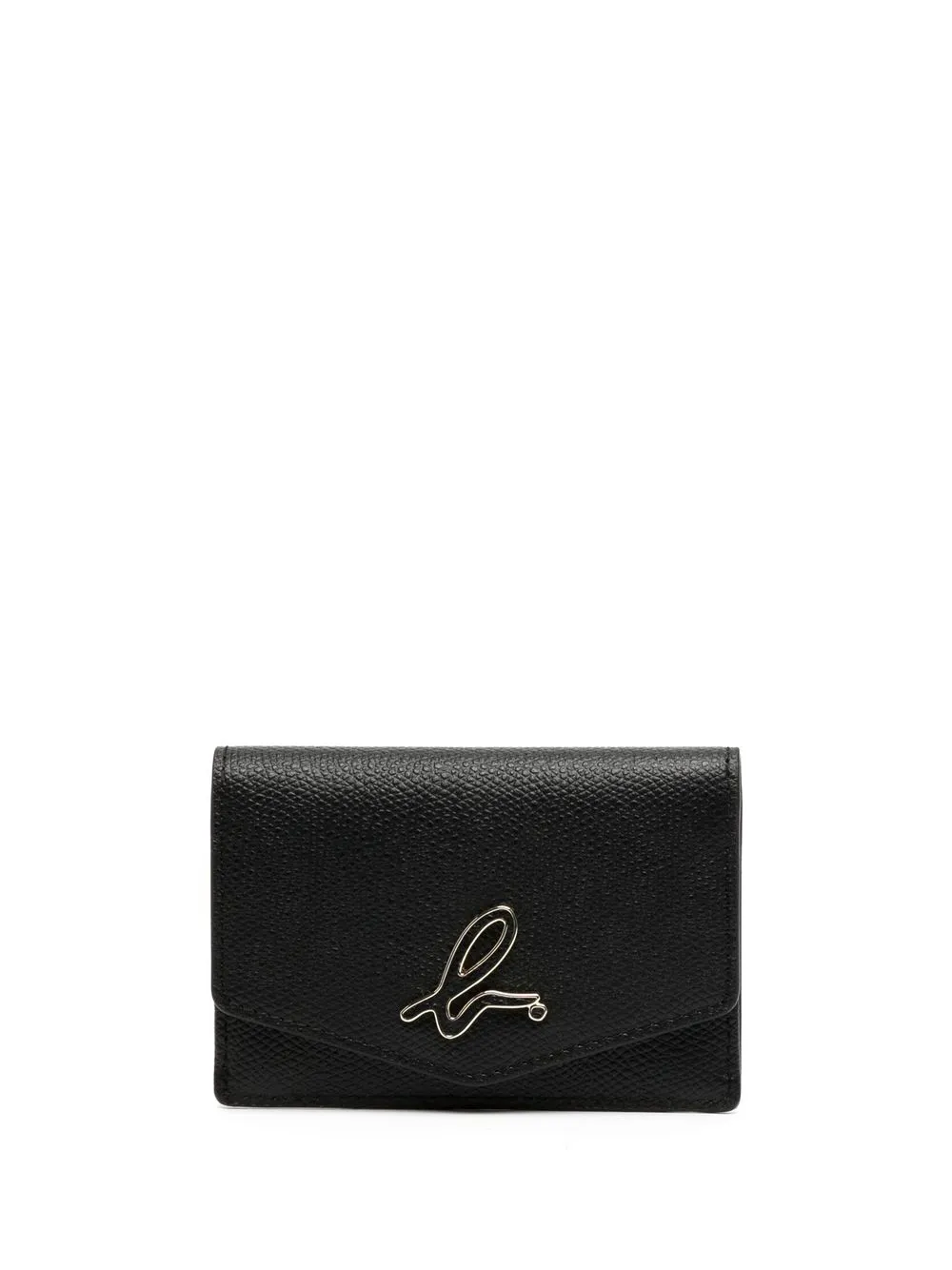 

agnès b. logo-plaque detail wallet - Black