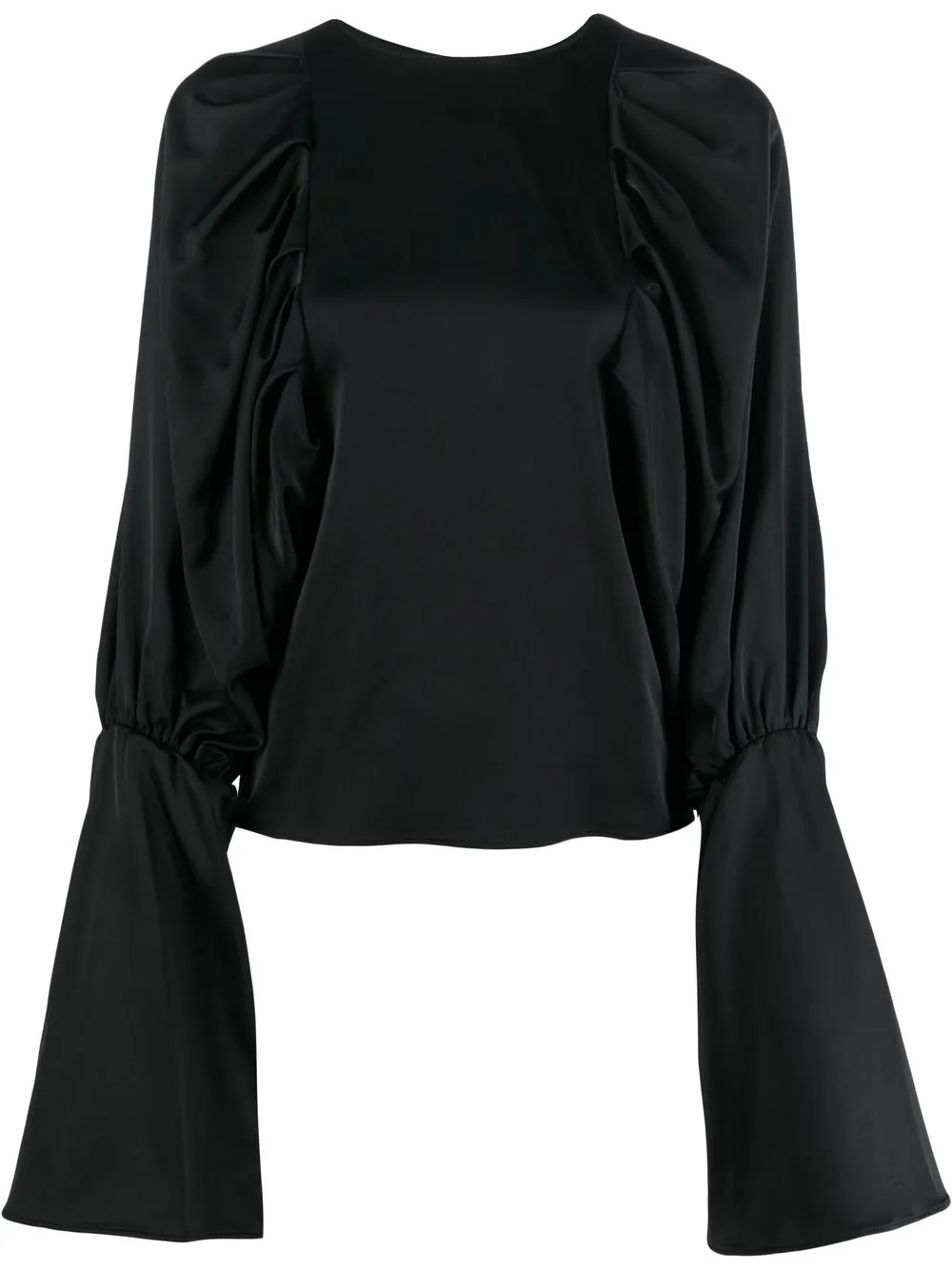 

By Malene Birger top con pliegues en las manga - Negro