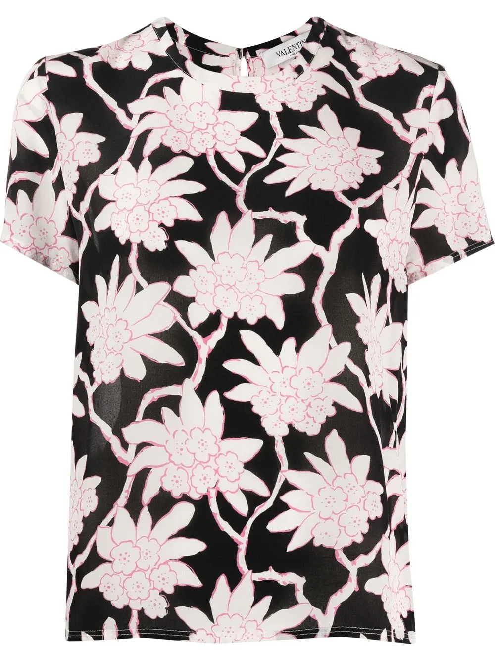 

Valentino Pre-Owned top con estampado floral 2000 - Negro