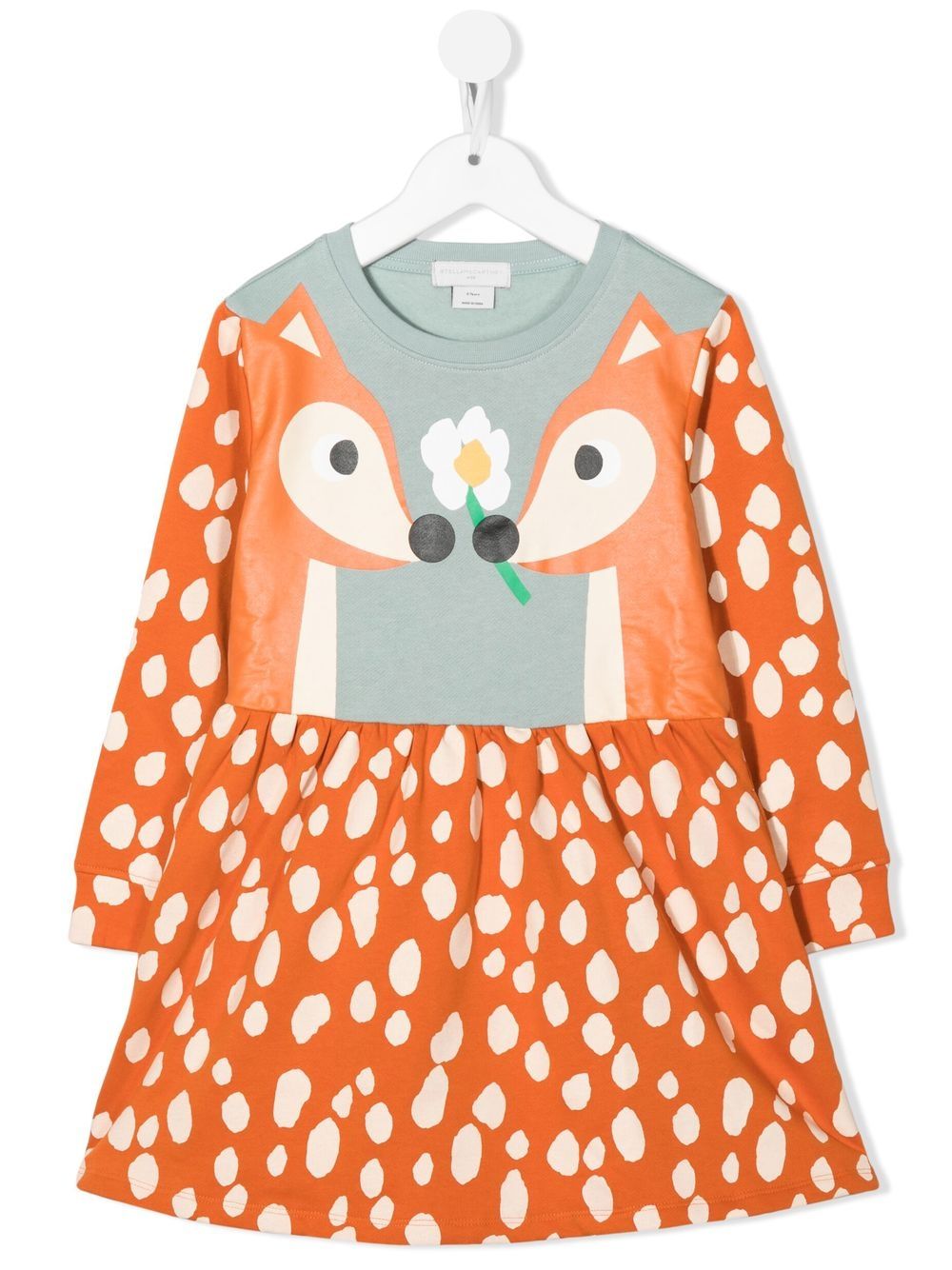 

Stella McCartney Kids vestido tipo suéter con cierve estampado - Naranja