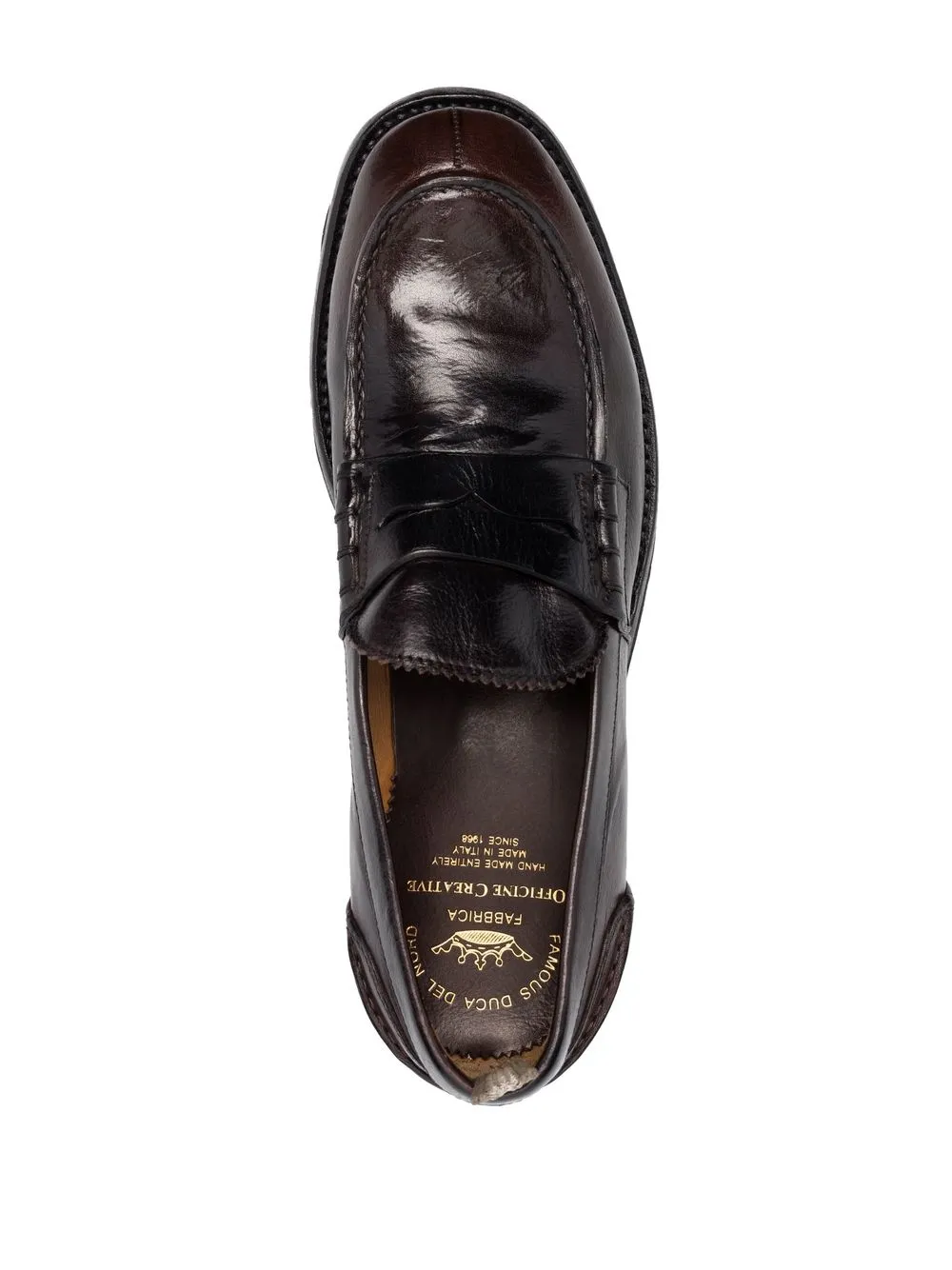 Officine Creative Chronicle 056 Leather Loafers In Braun