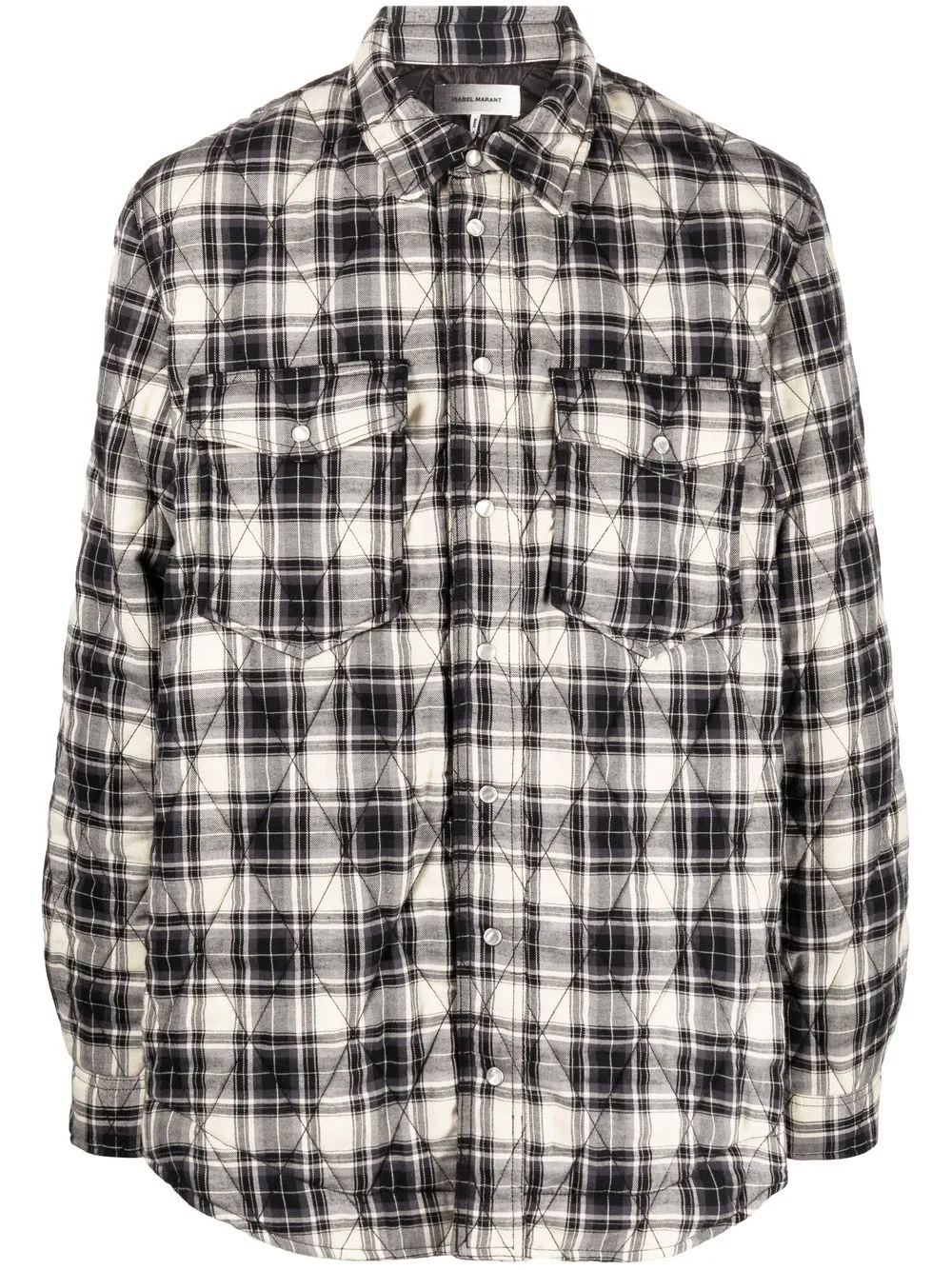 

Isabel Marant quilted plaid-check print shirt jacket - Neutrals