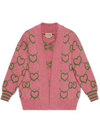 Gucci Kids all-over Heart GG-print Cardigan - Farfetch